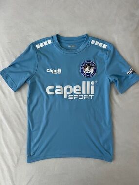 Capelli of New York Kids' Sky Blue Soccer Jersey with White Logos